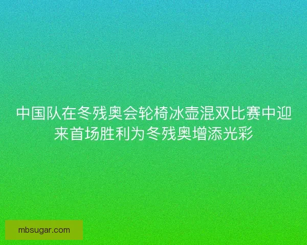中国队在冬残奥会轮椅冰壶混双比赛中迎来首场胜利为冬残奥增添光彩 中国队在冬残奥会轮椅冰壶混双比赛中迎来首场胜利为冬残奥增添光彩