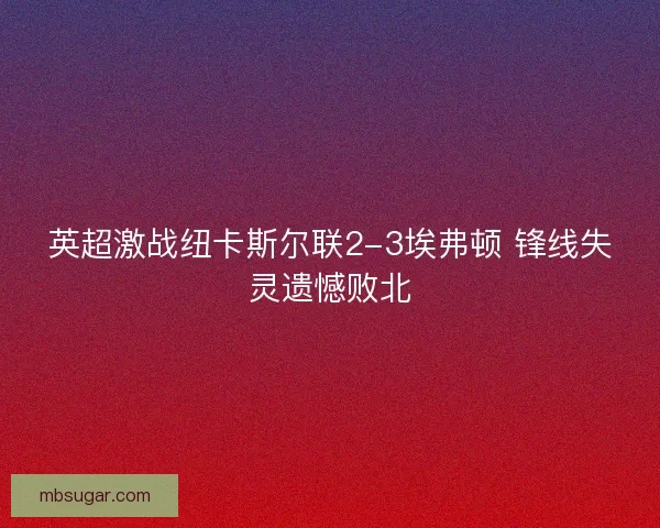 英超激战纽卡斯尔联2-3埃弗顿 锋线失灵遗憾败北 英超激战纽卡斯尔联2-3埃弗顿 锋线失灵遗憾败北